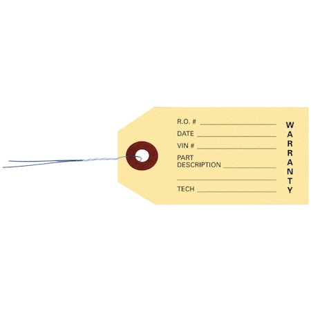 Asp Warranty Parts Tag, 6 1/4" X 3 1/8", 1000 Per Box Pk 6290